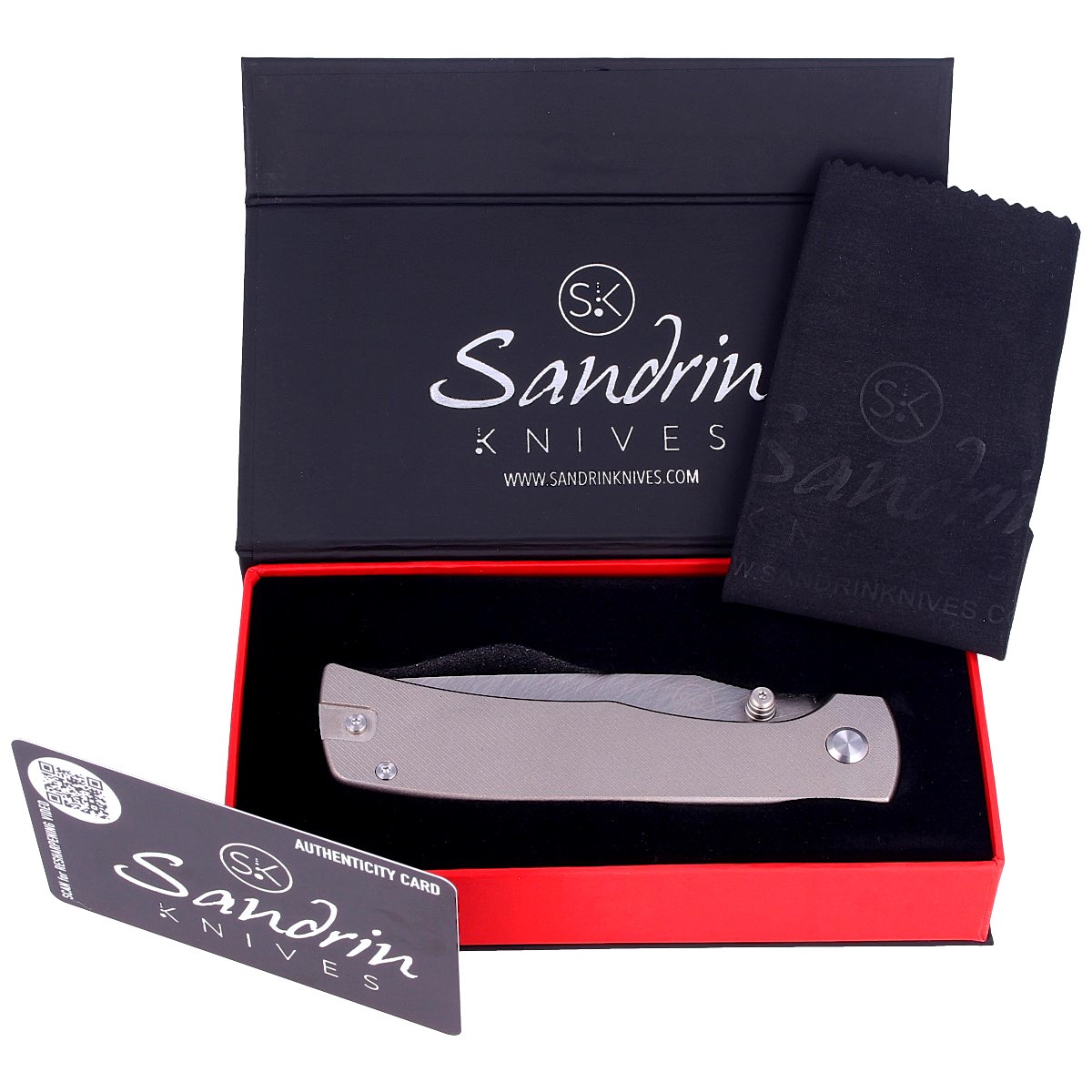 NOZ-SANDRIN-KNIVES-MONZA-TITANIUM-RAW-FINISH-SK-SK5