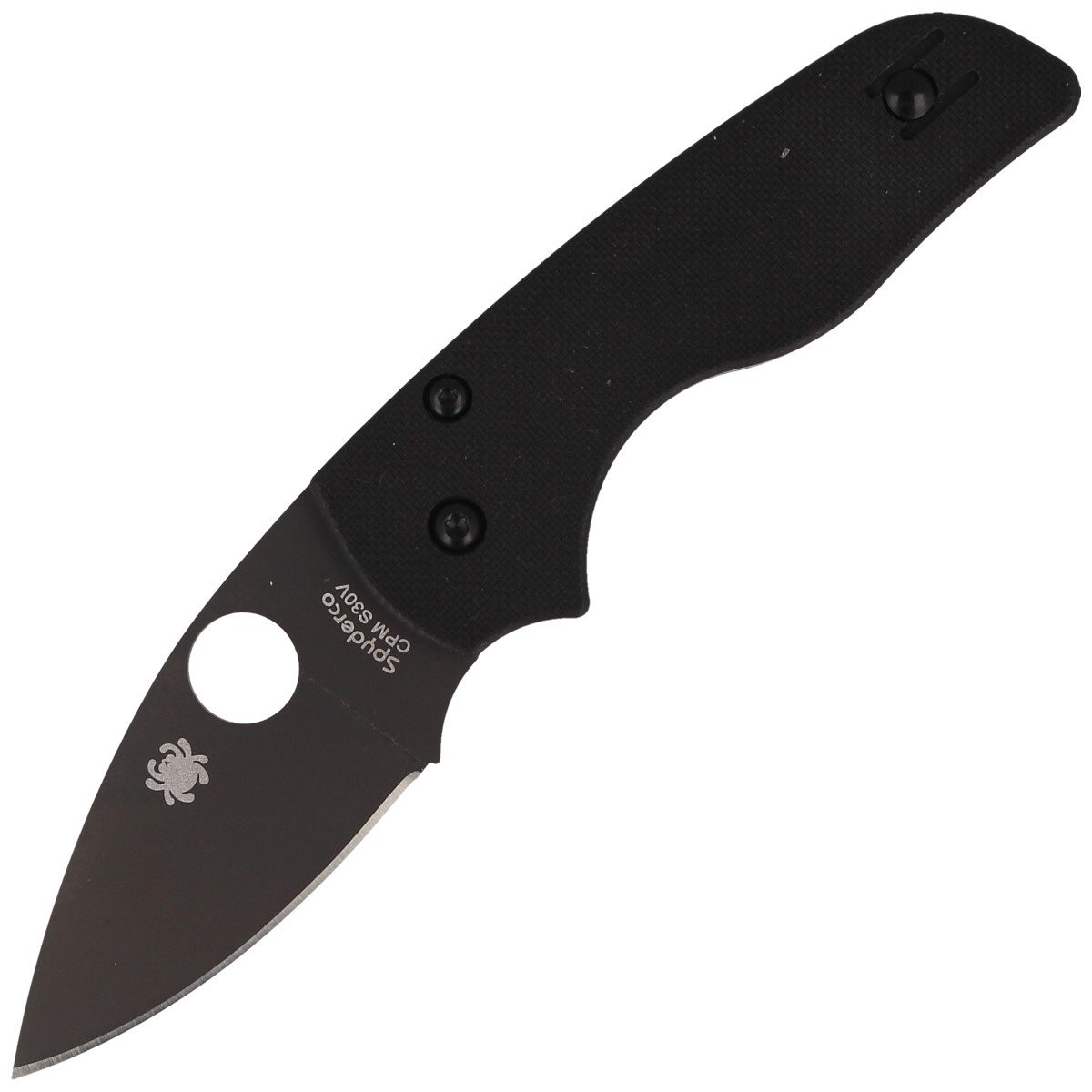 NOZ-SPYDERCO LIL'-NATIVE-G-10-BLACK-BLACK-BLADE-PLAIN-C230GPBBK