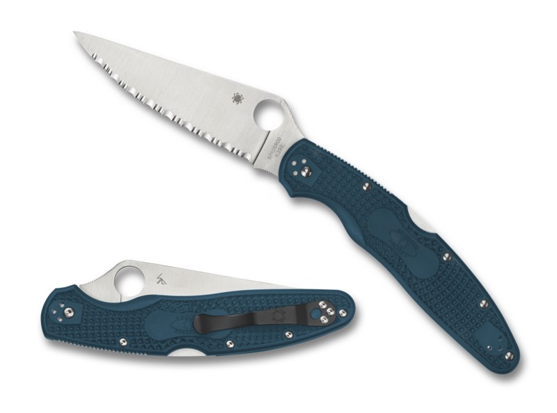 NOZ-SPYDERCO POLICE-4 LIGHTWEIGHT FRN BLUE K390 SPYDER-C07FS4K390