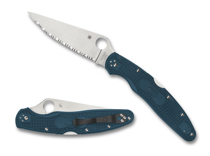 NOZ-SPYDERCO POLICE-4 LIGHTWEIGHT FRN BLUE K390 SPYDER-C07FS4K390