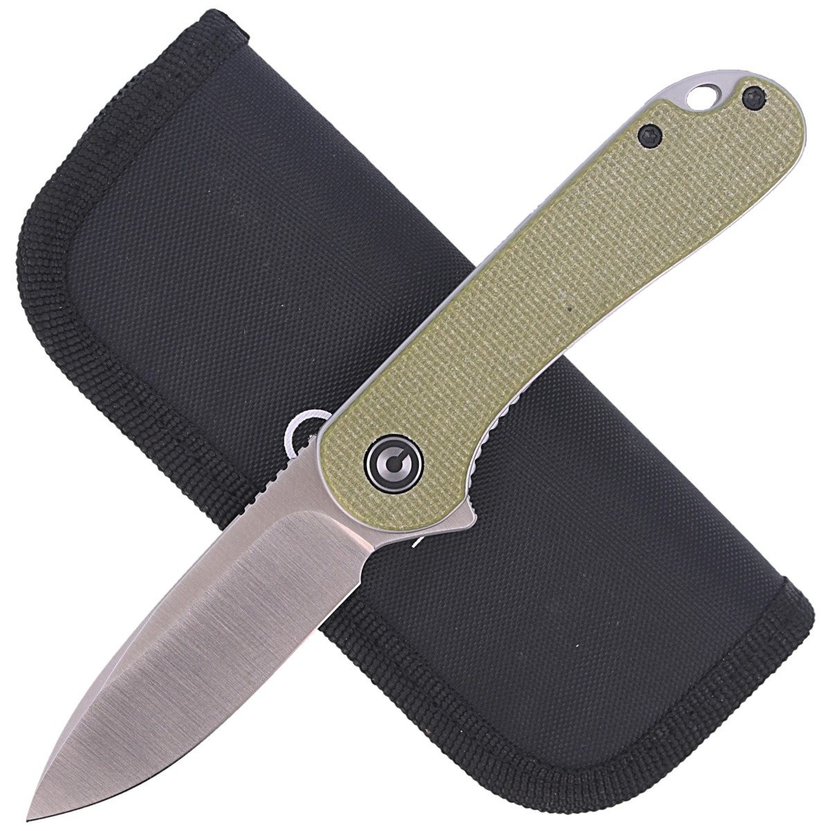 NOZ_CIVIVI_ELEMENTUM_FLIPPER_OLIVE_MICARTA_SATIN_FINISH_C907S_lentus_militaria