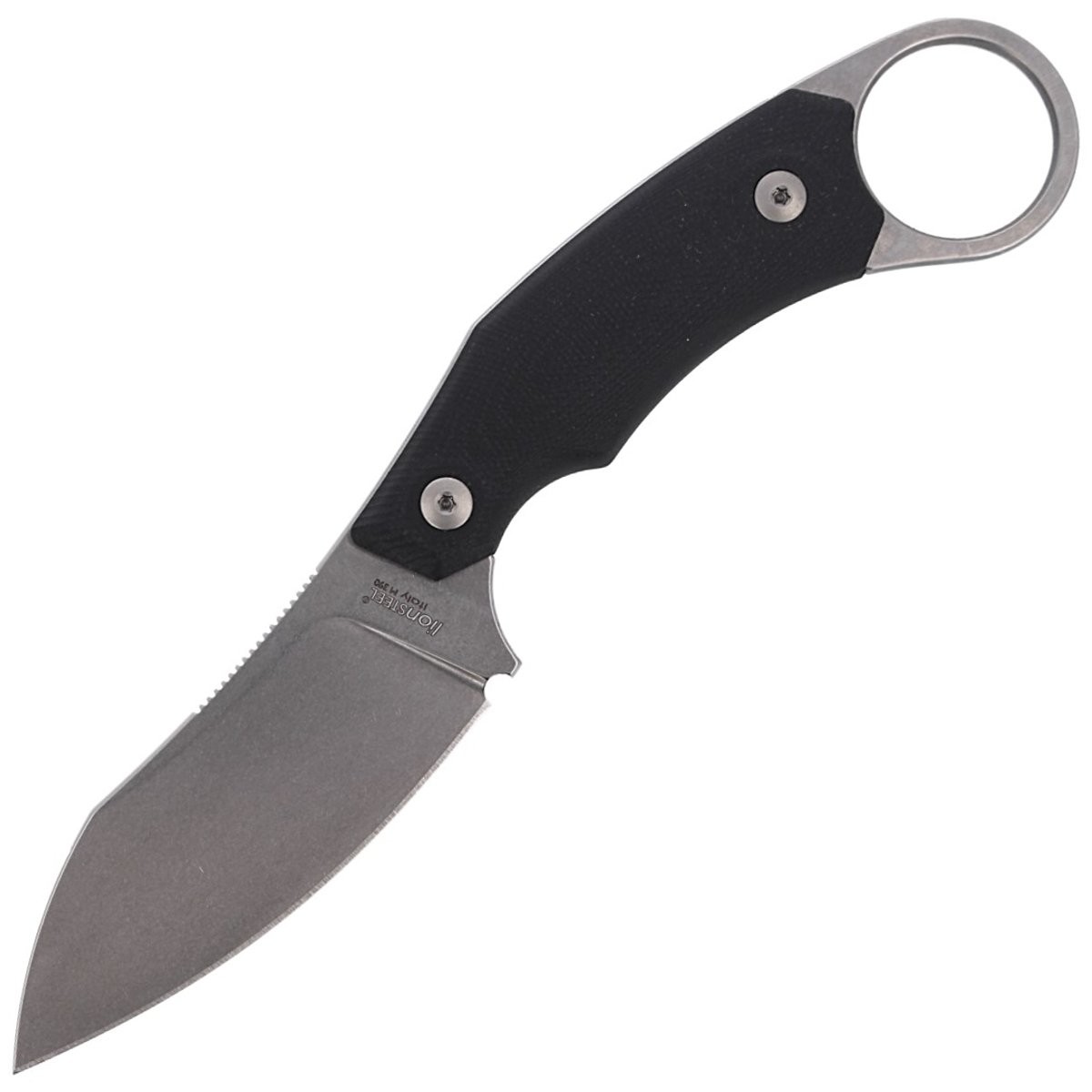 NOZ_LIONSTEEL_H1_KARAMBIT_G10_BLACK_STONE_WASHED_BLADE_H1 GBK