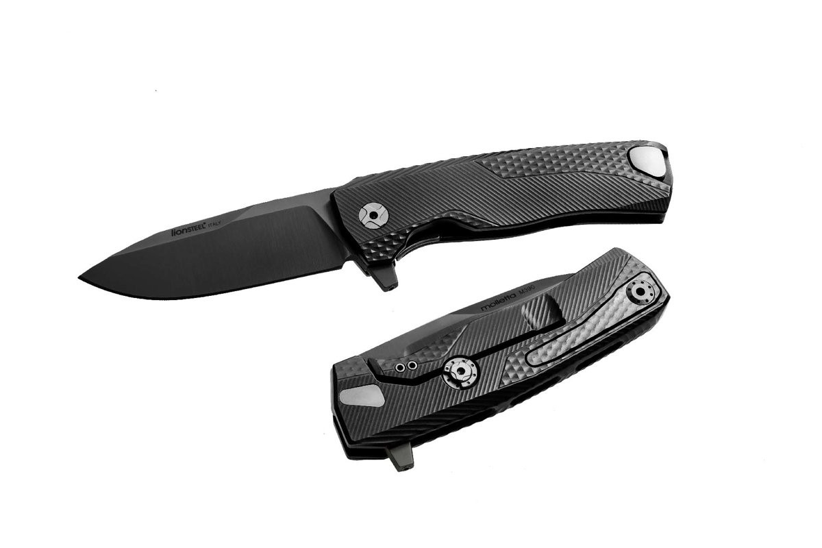 NOZ_LIONSTEEL_ROK_ALUMINIUM_BLACK,_BLACK_BLADE_ROK A BB_lentus_militaria