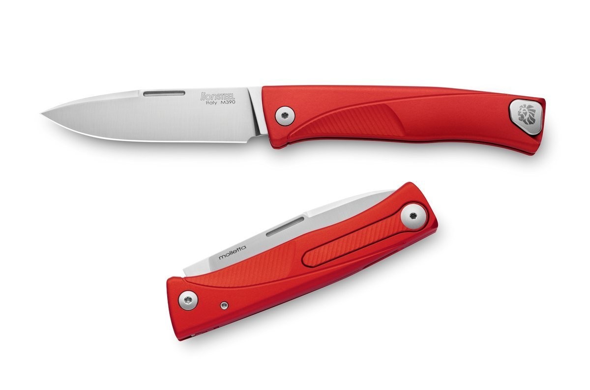 NOZ_LIONSTEEL_THRILL_ALUMINIUM_RED _SATIN_BLADE_TL A RS_elitarny_lentus_militaria