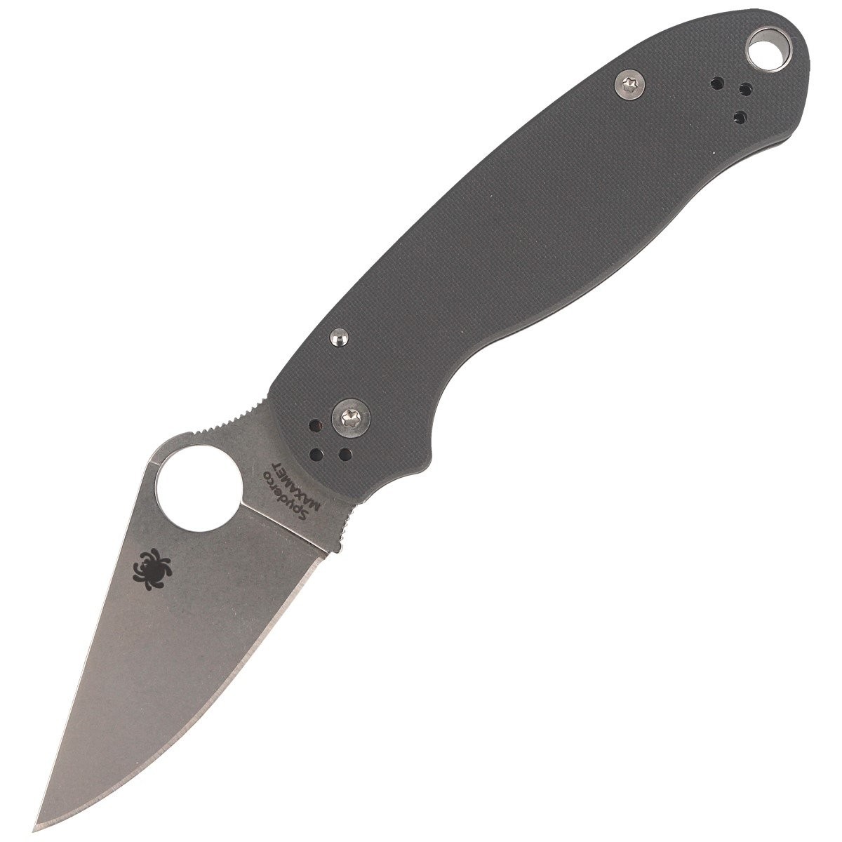 NOZ_SPYDERCO_PARA_3 G-10_DARK_GRAY_MAXAMET_PLAIN_C223GPDGY_lentus_militaria