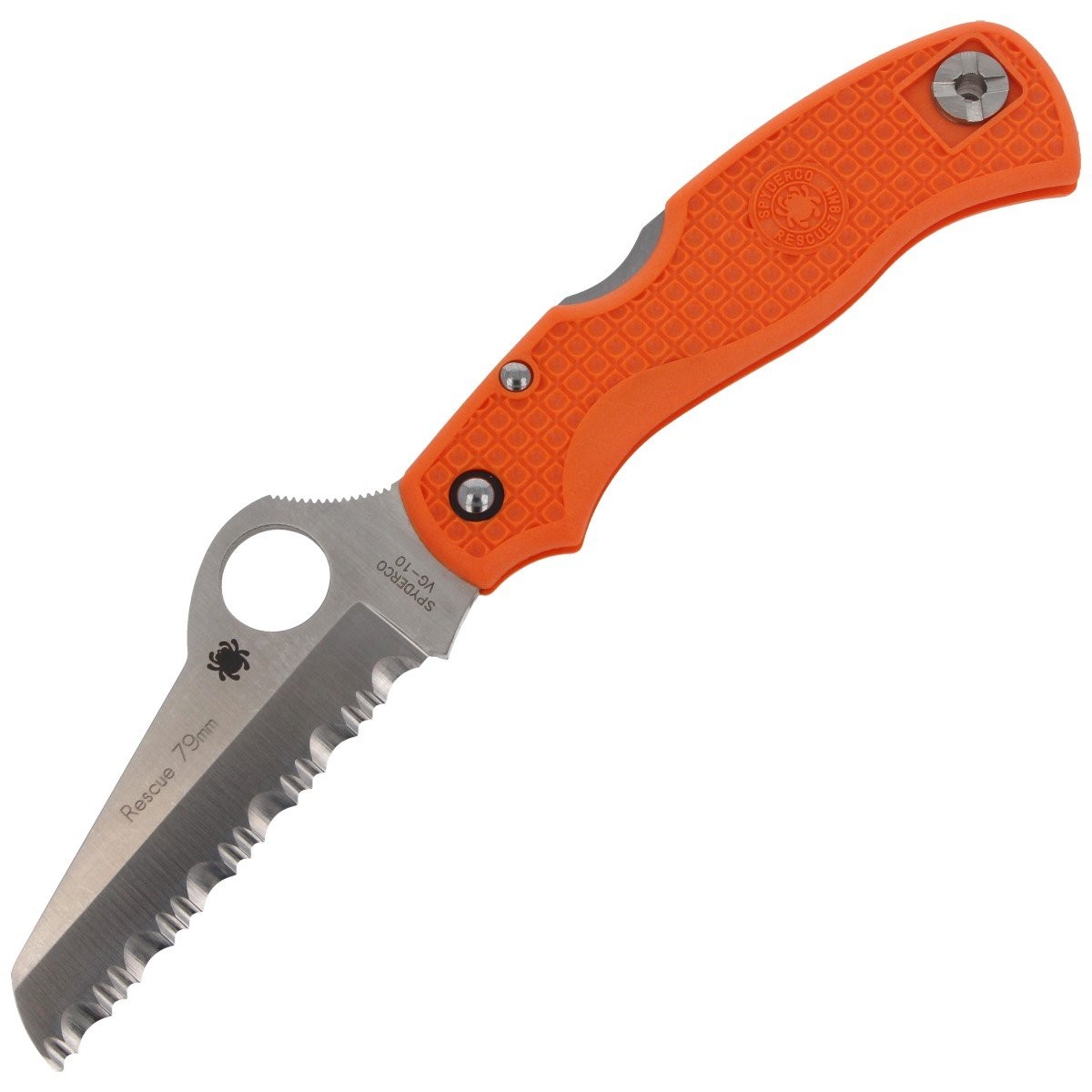 NOZ_SPYDERCO_RESCUE_79MM_LIGHTWEIGHT_ORANGE_SPYDER_C45SOR_lentus_militaria