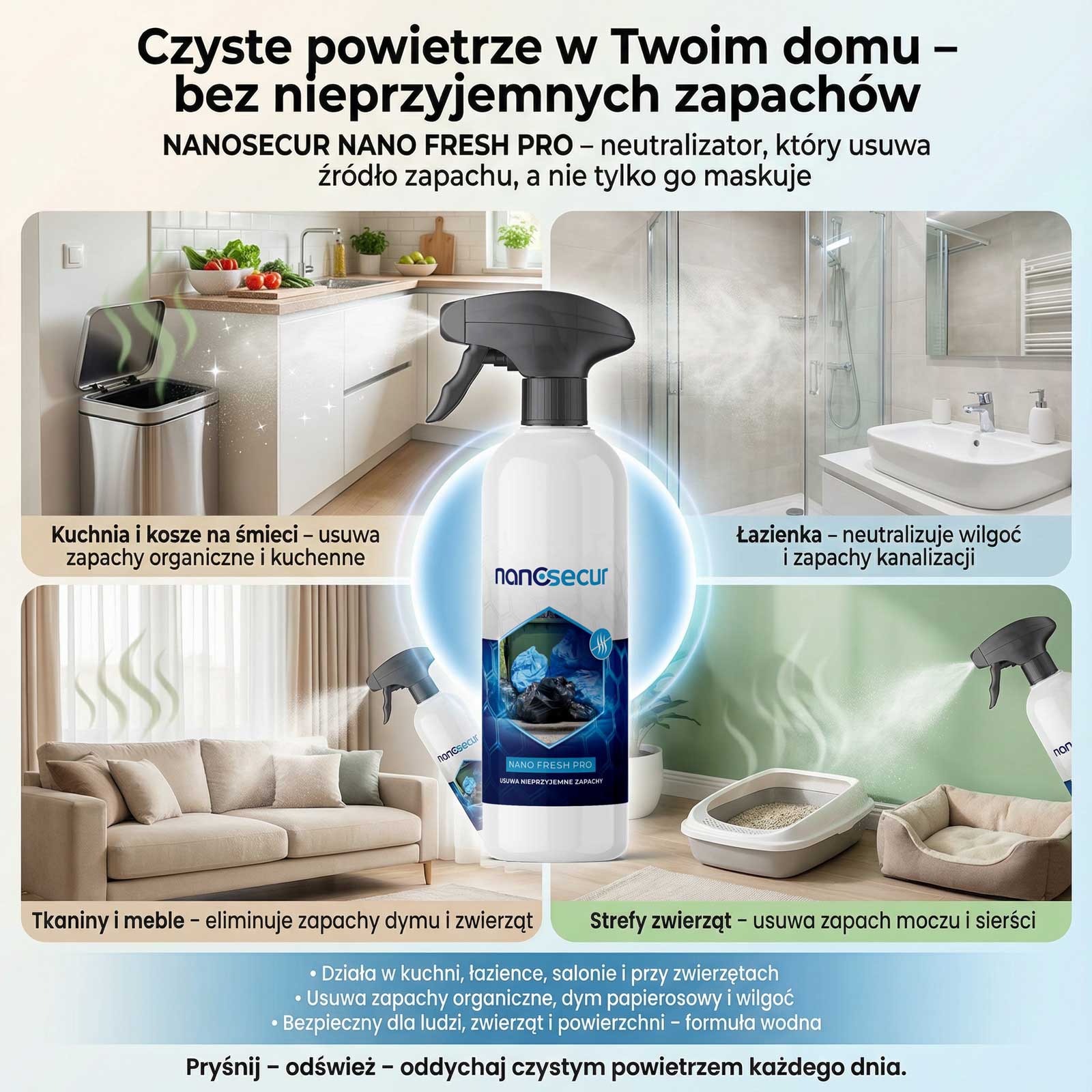 Gdzie stosujemy Nanosecur do usuwania zapachów