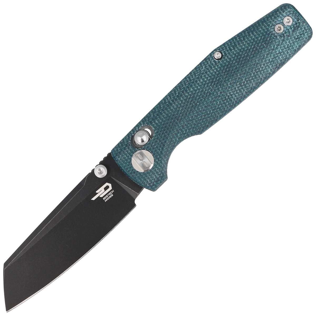 Noz-Bestech-Slasher-Blue-Micarta-Black-Stonewashed-D2-BG43C