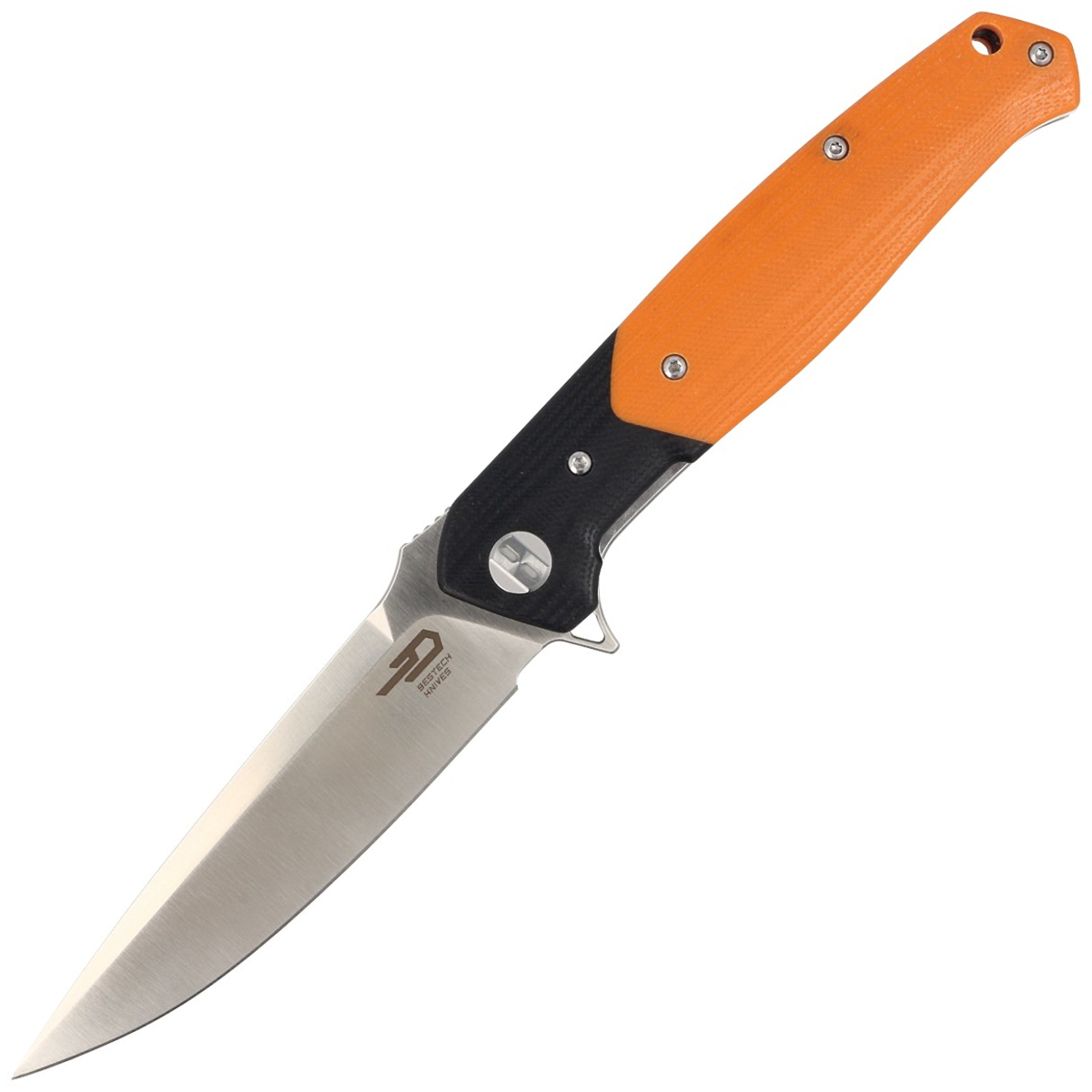 Noz-Bestech-Swordfish-Black-Orange-G10-Satin-D2