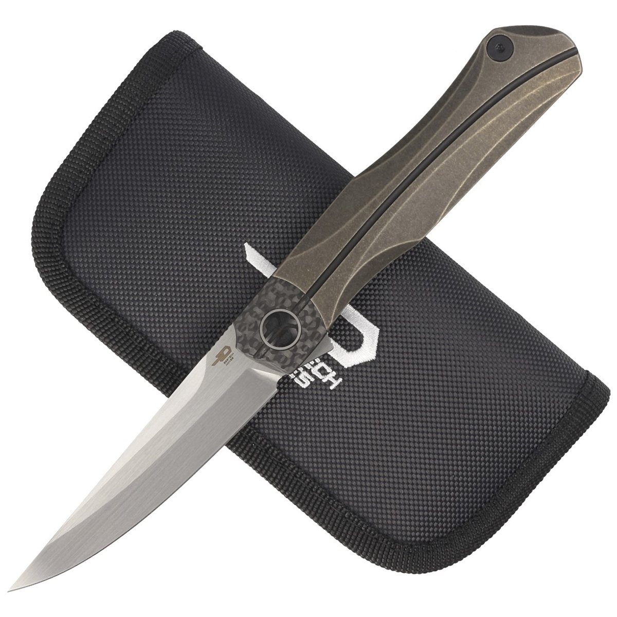 Noz-Bestech-Thyra-Bronze-Stonewash-Titanium-Carbon-Fiber-Horizontal-Satin-M390-by-Kombou