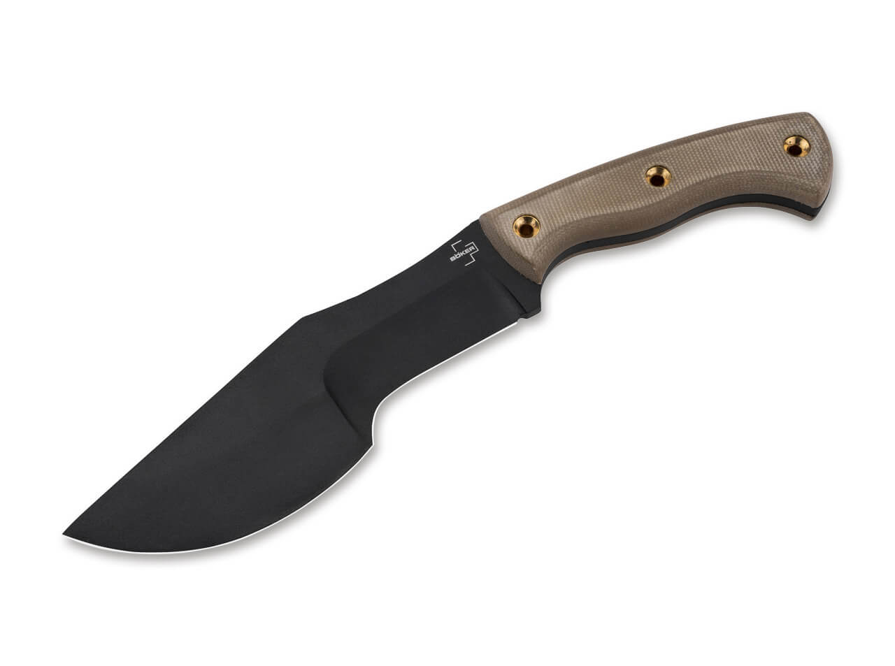 Noz-Boker-Plus-Tracker-Brown-Micarta-Black-1095-by-Dave-Wenger
