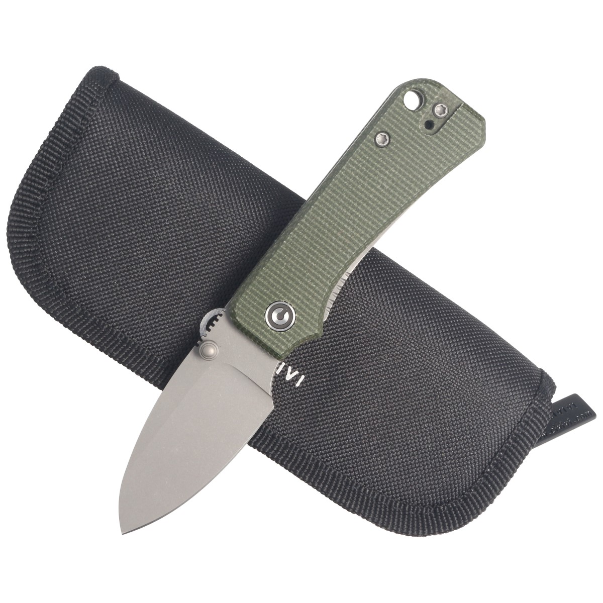 Noz-CIVIVI-Baby-Banter-Green-Micarta-Gray-Stonewashed-by-Ben-Petersen