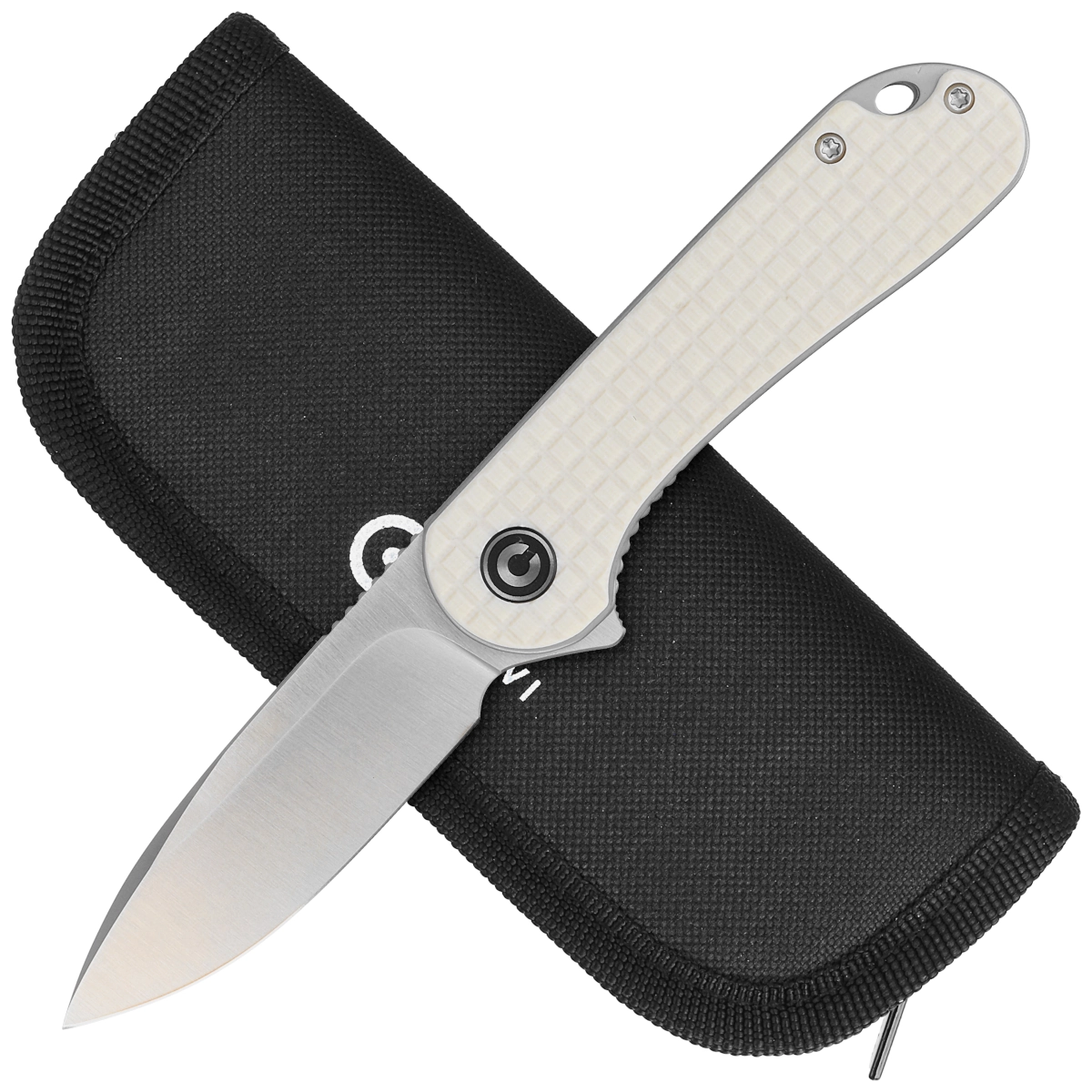Noz-CIVIVI-Elementum-Flipper-Patterned-Ivory-G10-Satin-D2-C907A