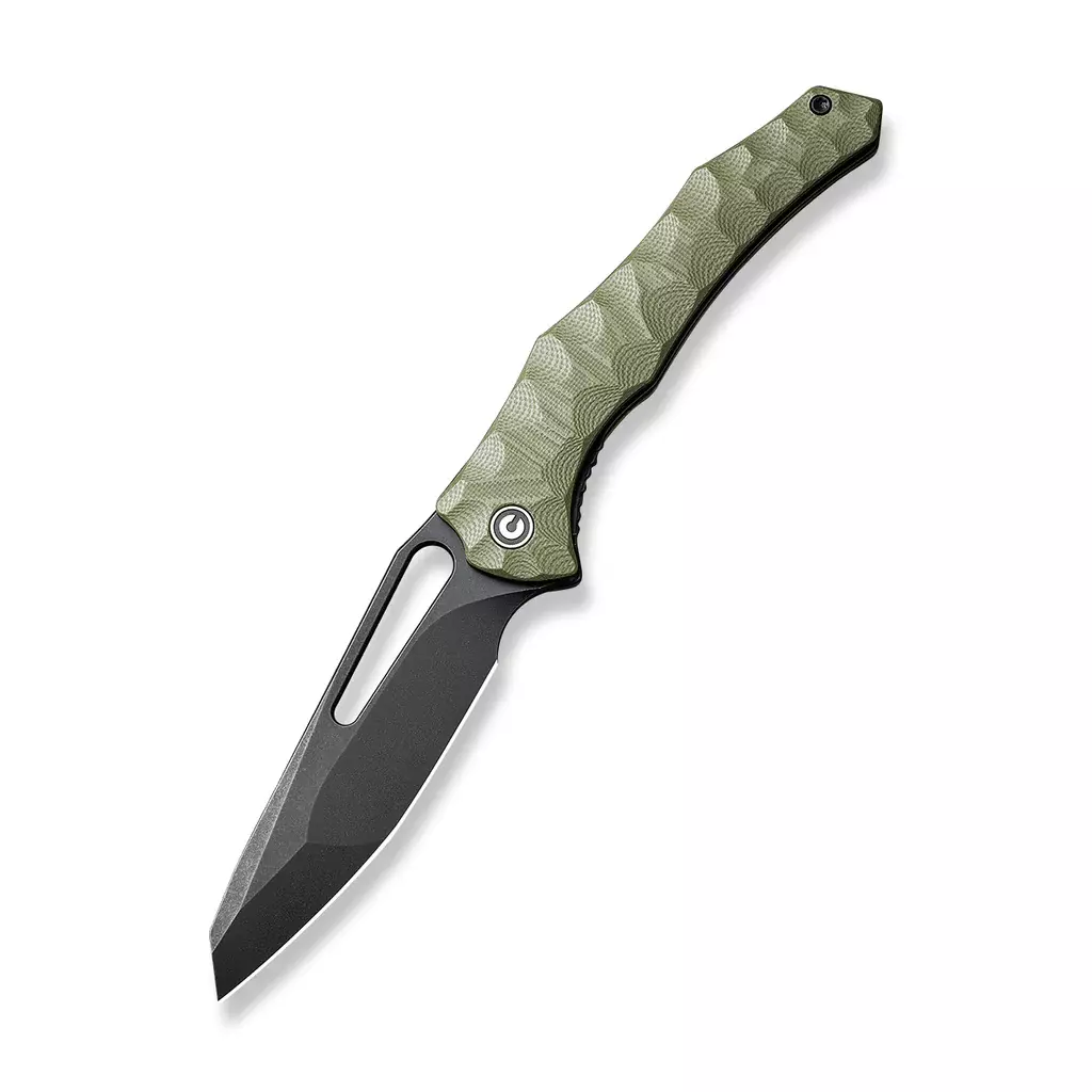 Noz-CIVIVI-Spiny-Dogfish-Green-G10-Black-Stonewashed-14C28N-by-Gavko-Knives-C22006