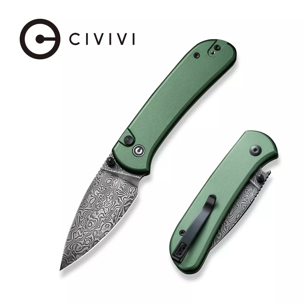 Noz-Civivi-Qubit-Green-Aluminum-Black-Damascus-C22030E