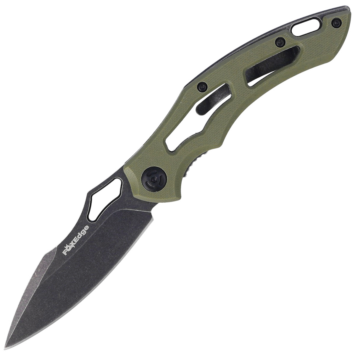 Noz-EDC-FoxEdge-Sparrow-G10-OD-Green-Stone-Washed-PVD-by-Denis-Simonutti