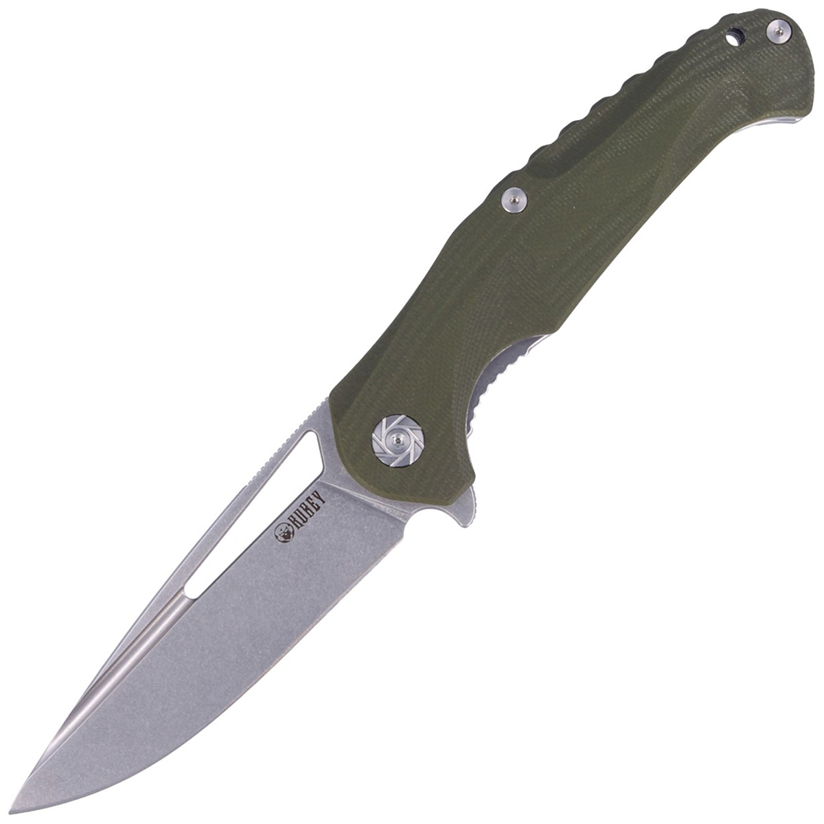 Noz-EDC-Kubey-Knife-Dugu-OD-Green-G10-Stonewashed-D2