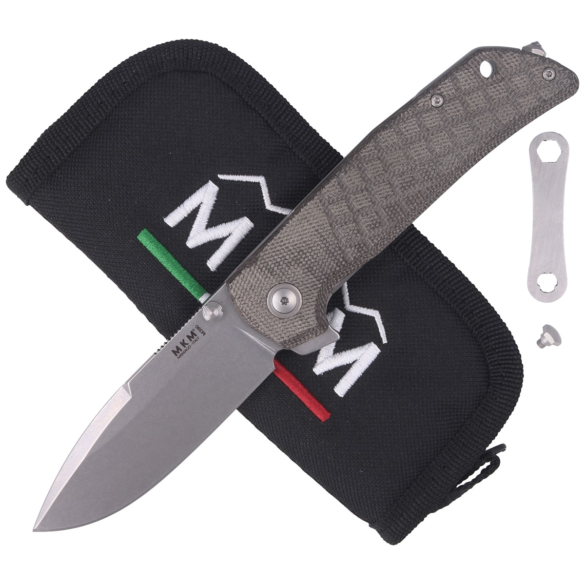 Noz-EDC-MKM-Maximo-Green-Micarta-Stone-Washed-by-Bob-Terzuola-3
