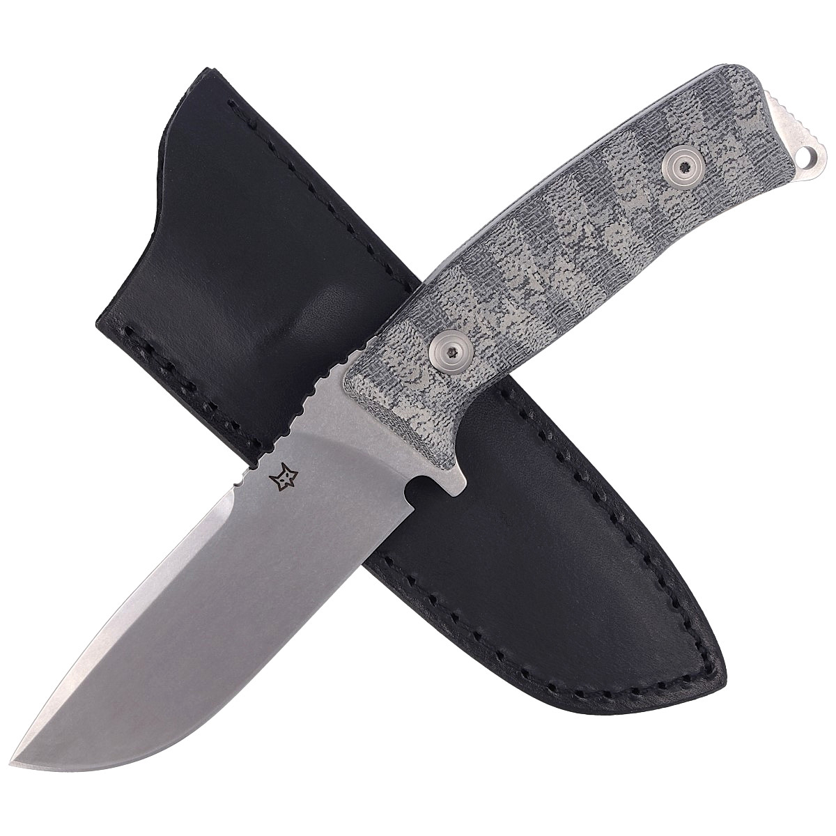Noz-FOX-Pro-Hunter-Black-Micarta-Stone-Washed-FX-131-MBSW