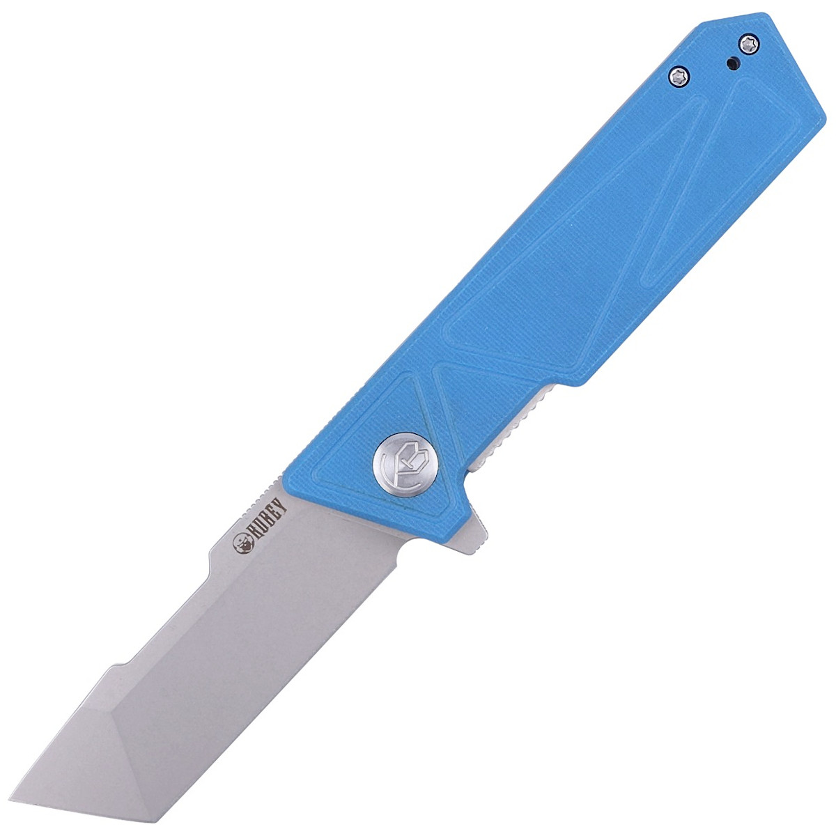 Noz-Kubey-Avenger-Blue-G10-Bead-Blasted-D2-KU104C