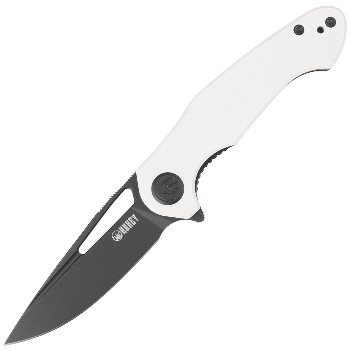 Noz-Kubey-Dugu-Ivory-G10-Black-Stonewashed-14C28N