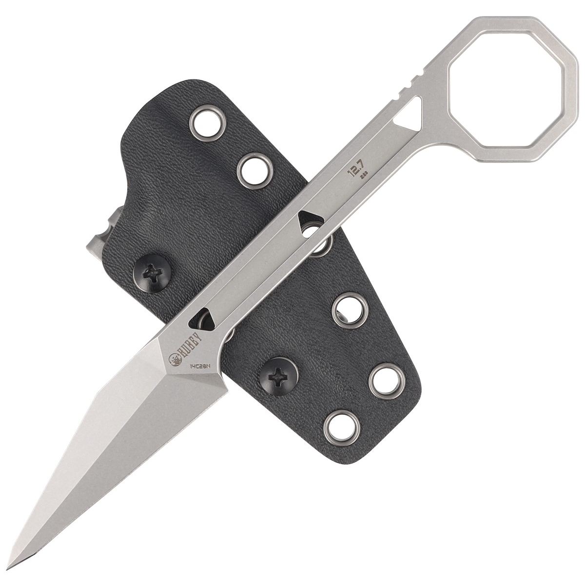 Noz-Kubey-Knife-12-7-Arrow-Steel-Handle-Bead-Blasted-14C28N-by-HYDRA-Design-KU364
