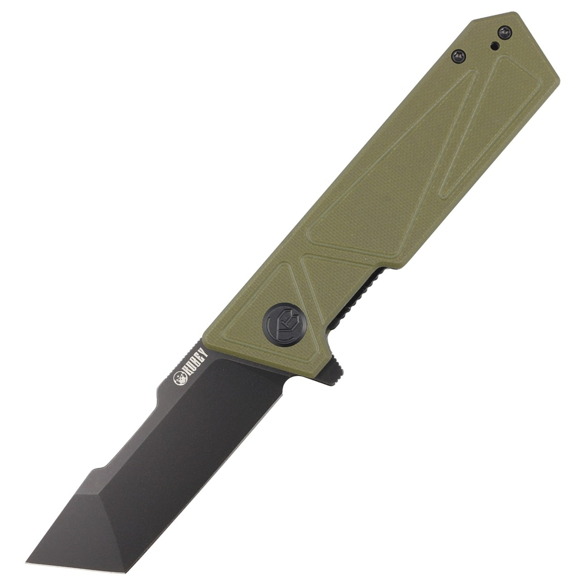 Noz-Kubey-Knife-Avenger-Green-G10-Blackwash-D2-KU104F