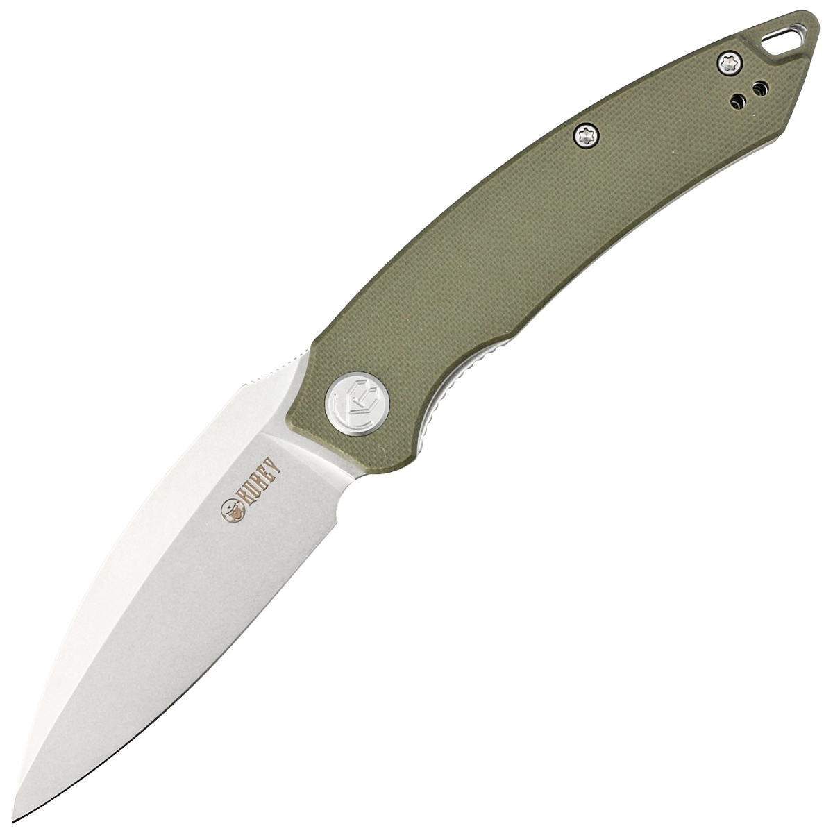Noz-Kubey-Knife-Leaf-Green-G10-Bead-Blasted-AUS-10-by-Tiguass-KU333E