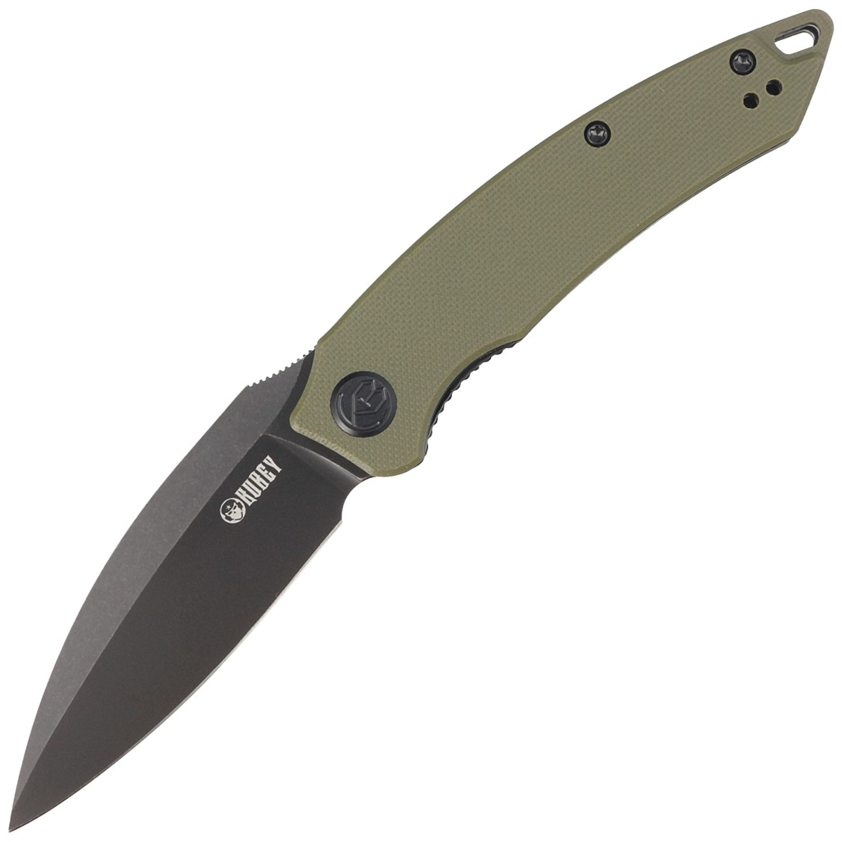Noz-Kubey-Knife-Leaf-Green-G10-Black-Stonewashed-AUS-10-by-Tiguass-KU333C