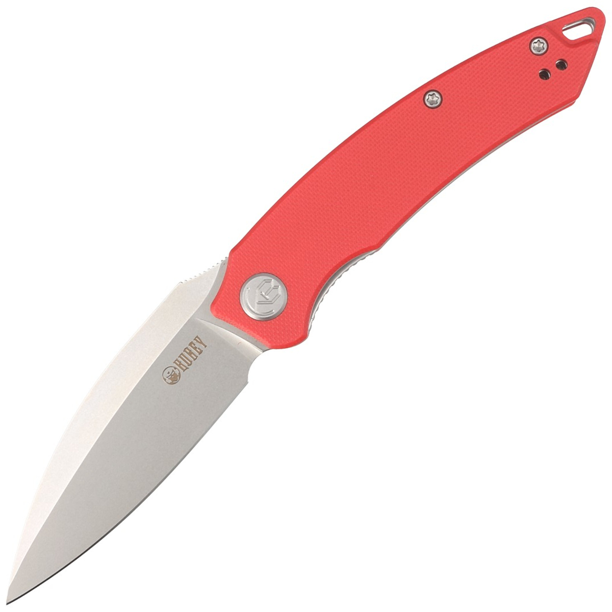 Noz-Kubey-Knife-Leaf-Red-G10-Bead-Blasted-AUS-10-by-Tiguass