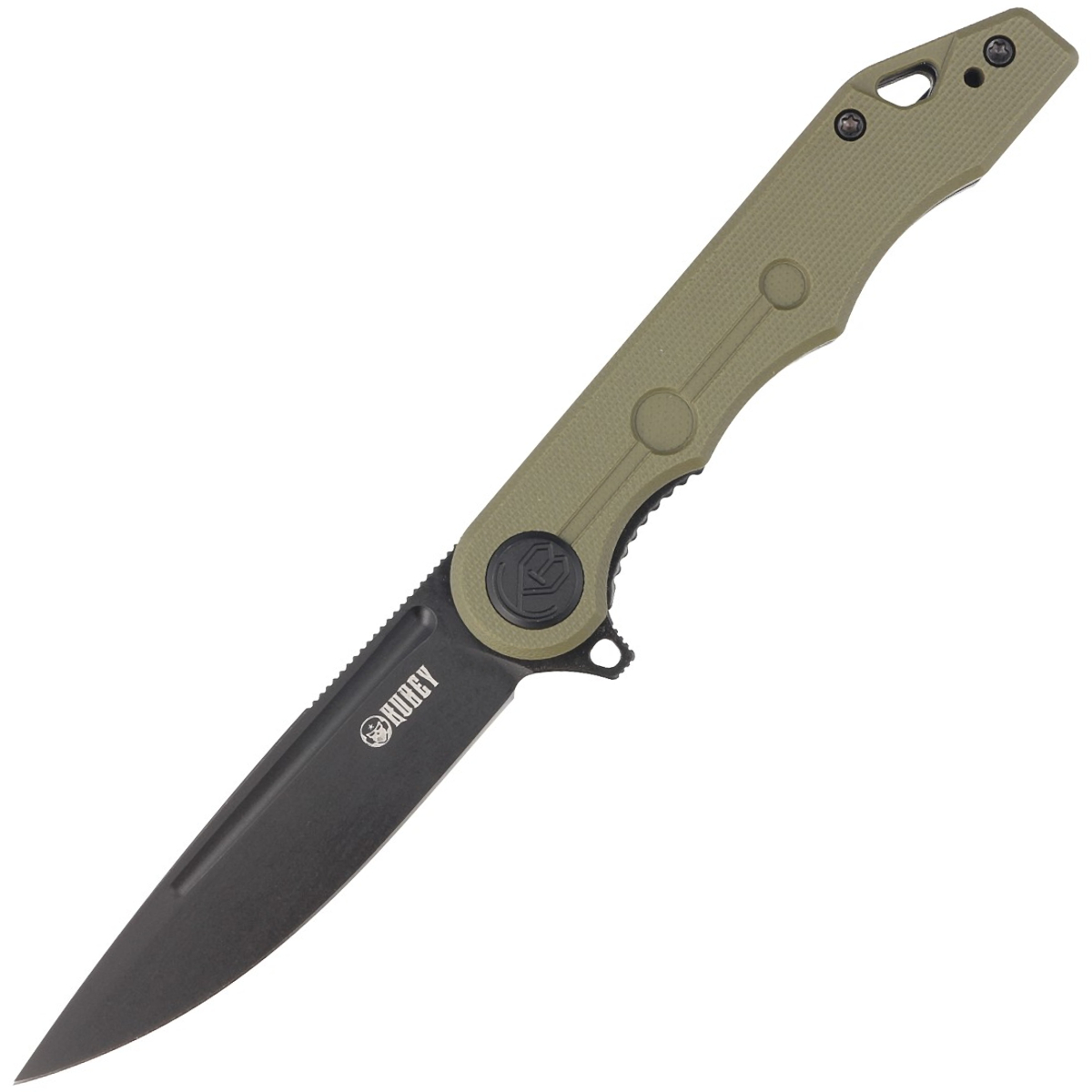 Noz-Kubey-Knife-Mizo-Green-G10-Blackwashed-AUS-10-by-Tiguass-KU312D