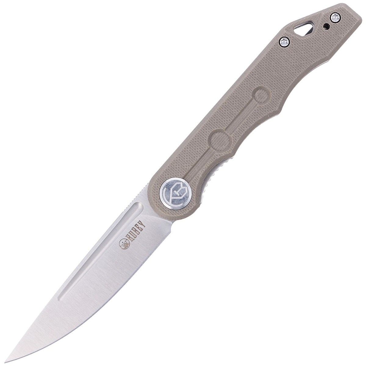 Noz-Kubey-Knife-Mizo-Tan-G10-Satin-14C28N-by-Tiguass