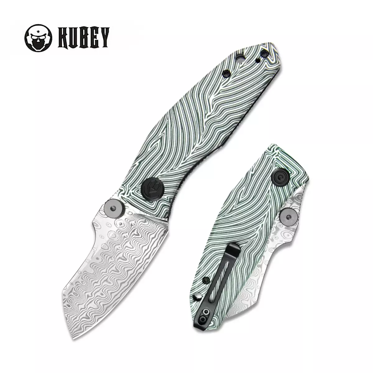 Noz-Kubey-Knife-Monsterdog-White-Green-G10-Damascus-by-Dmitry-Osarenko-KU337E.jpg