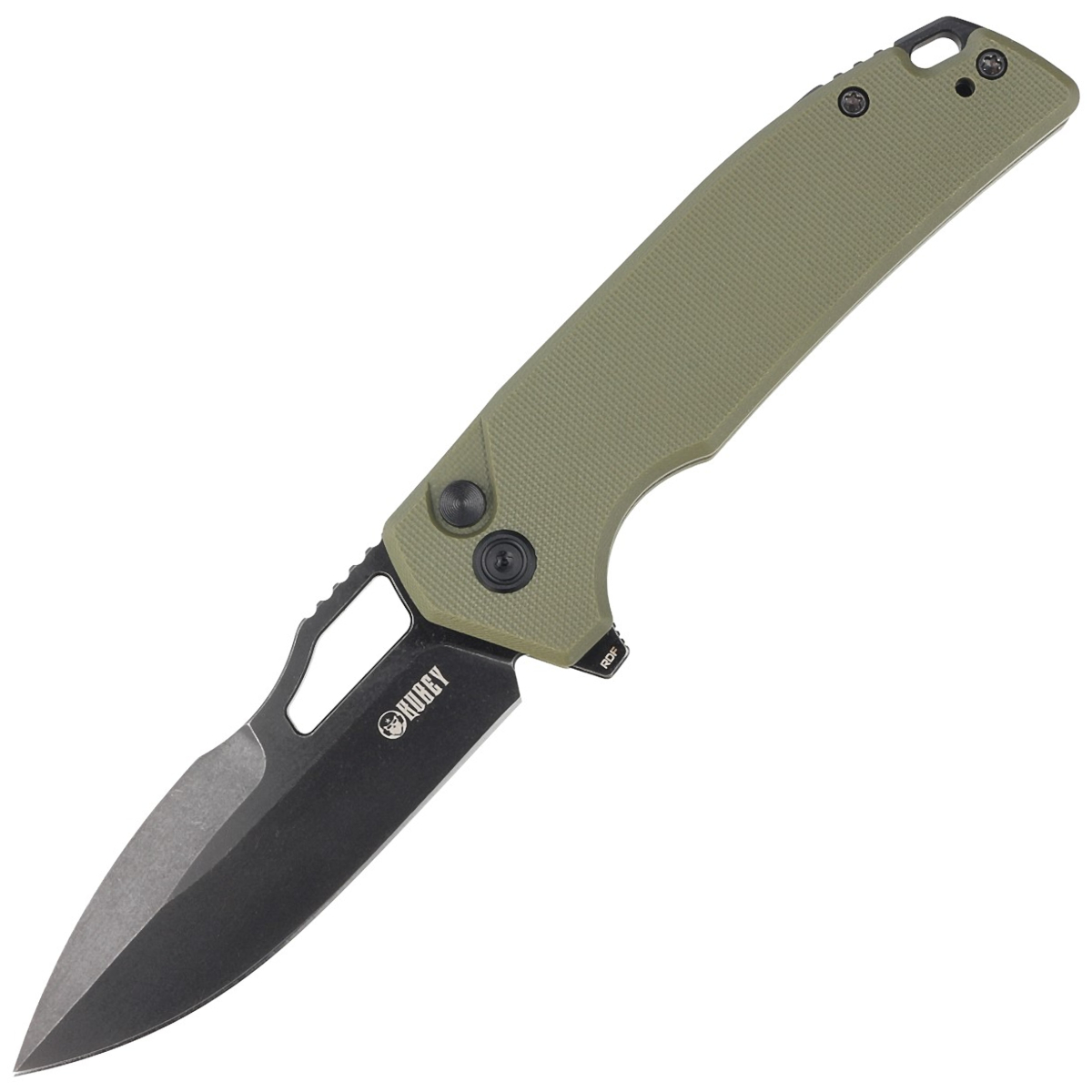 Noz-Kubey-Knife-RDF-Green-G10-Blackwash-AUS-10-by-HYDRA-Design-KU316B