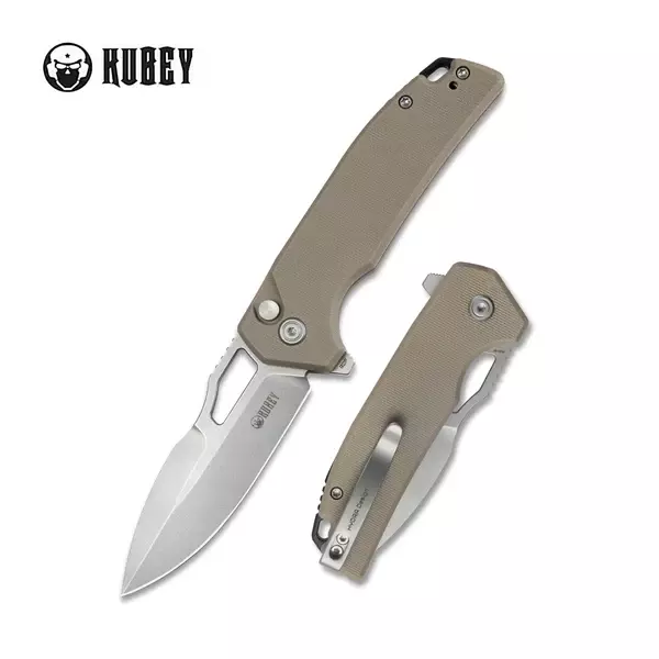Noz-Kubey-Knife-RDF-Tan-G10-Bead-Blasted-AUS-10-by-HYDRA-Design-KU316D