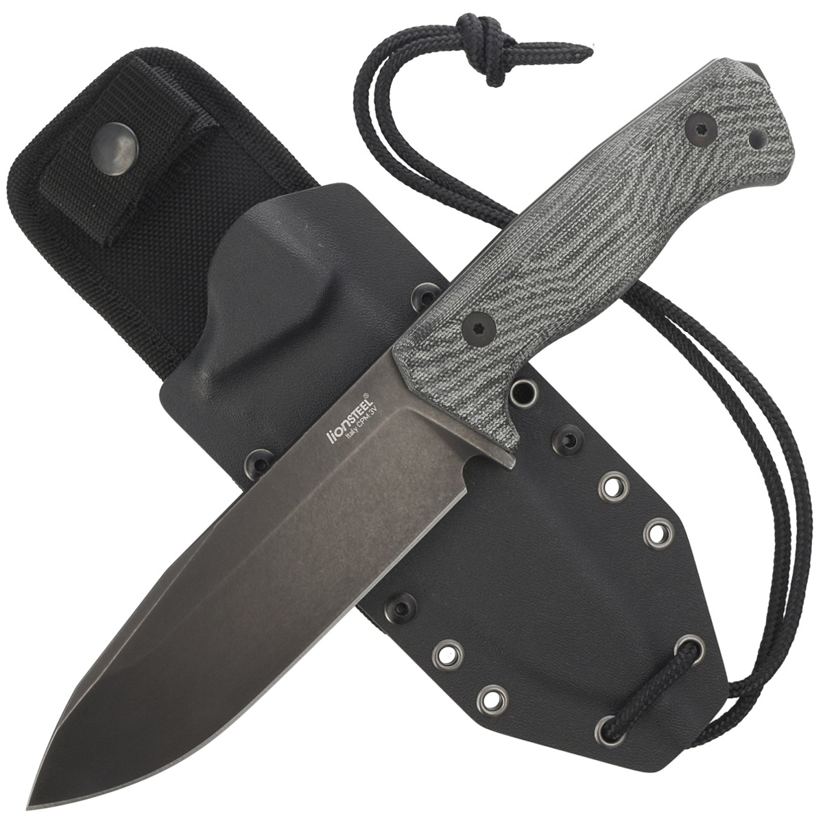 Noz-LionSteel-Black-Canvas-Micarta-Old-Black-CPM-3V-by-Molletta