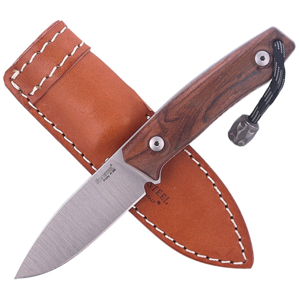 Noz-LionSteel-Bushcraft-Santos-Wood-Satin-Blade-M1-ST