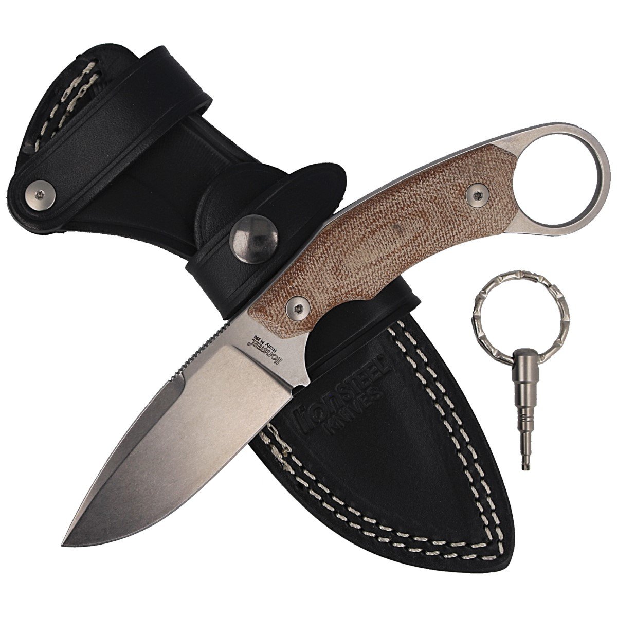 Noz-LionSteel-H2-Karambit-Canvas-Natural-Stone-Washed-Blade-H2-CVN