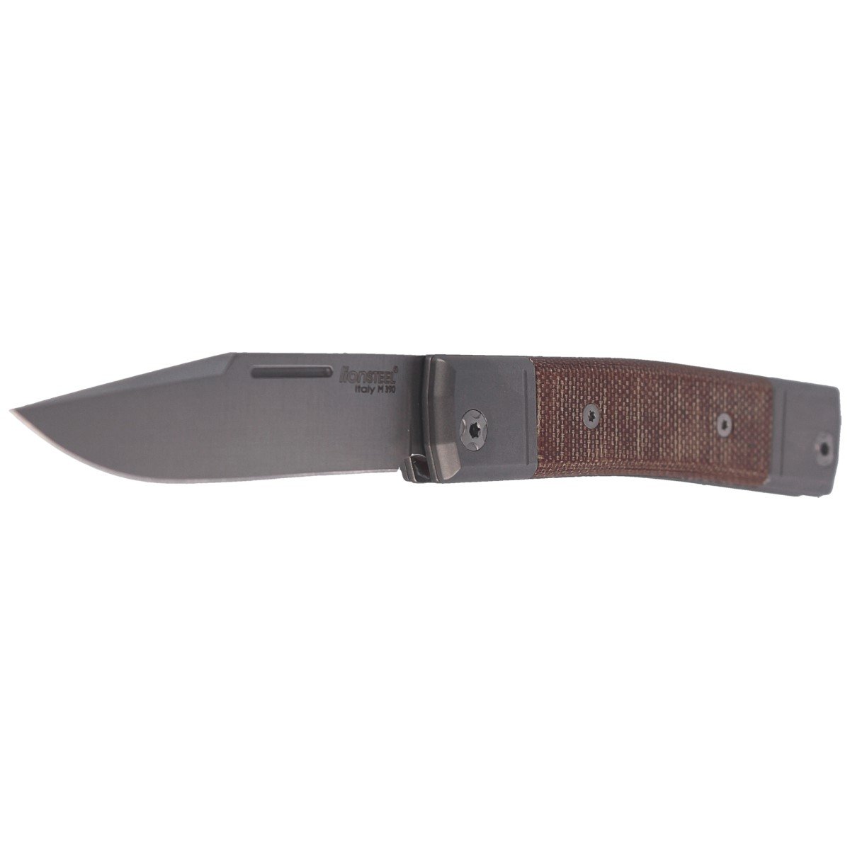 Noz-LionSteel-bestMAN-Natural-Micarta-Clip-Blade-BM1-CVN-
