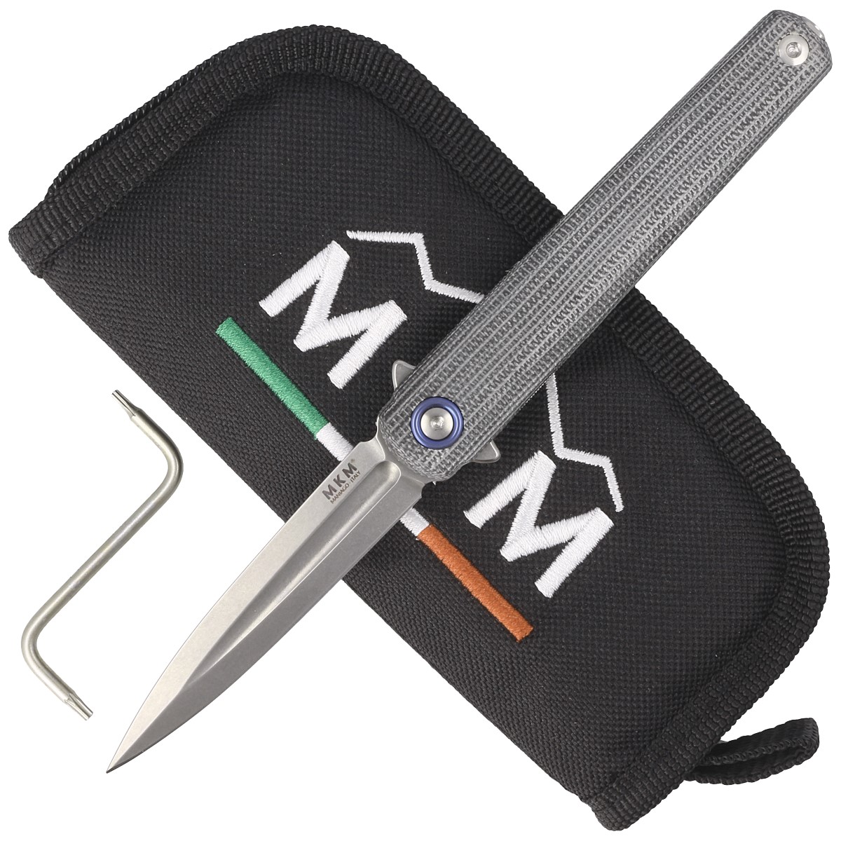 Noz-MKM-Flame-Light-Dagger-Black-Micarta-Black-Stonewash-M390-by-Michael-Zieba