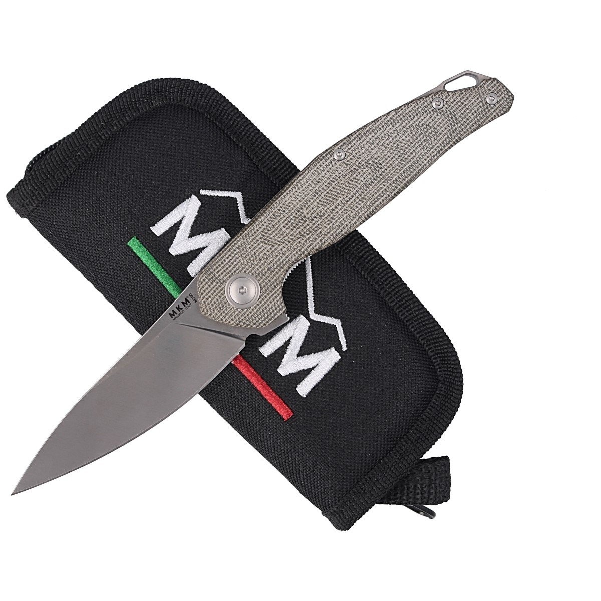 Noz-MKM-Goccia-Green-Canvas-Micarta-Satin-Finish-by-Jens-Ansø-MKGC-GC