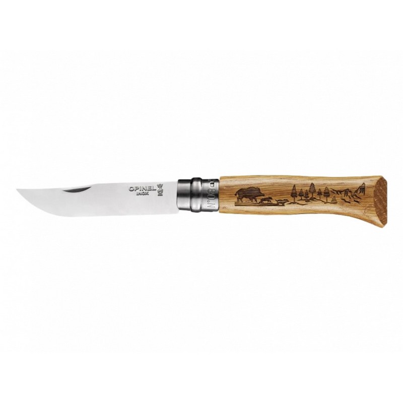 Noz-Opinel-8-inox-dab-seria-Animal-dzik-nierdzewny-lentus-militaria