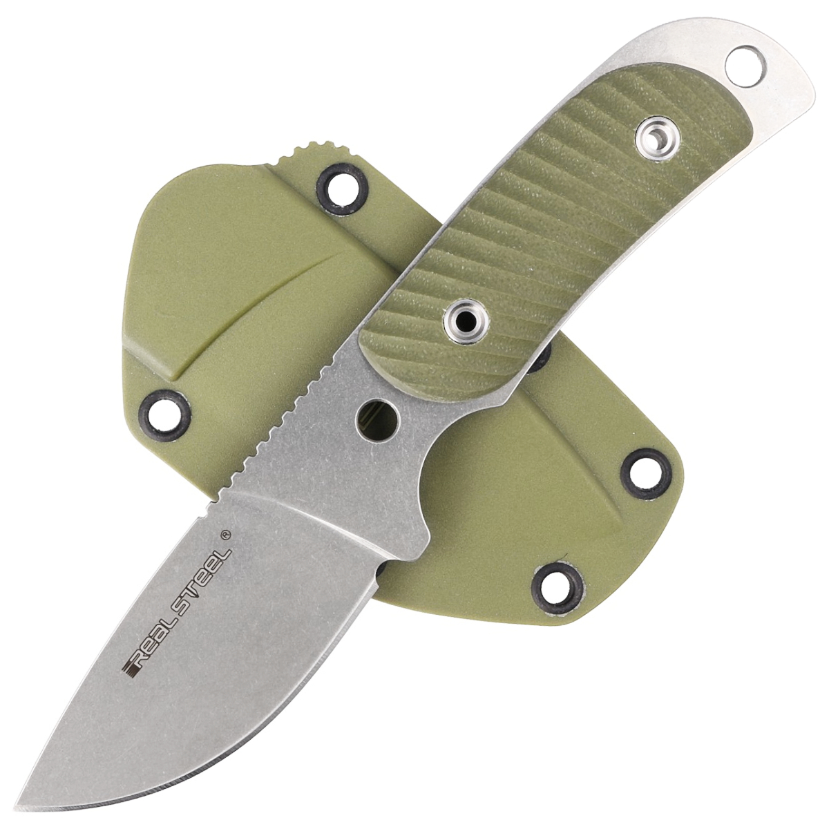 Noz-Real-Steel-Hunter-165-Green-G10-Stonewashed