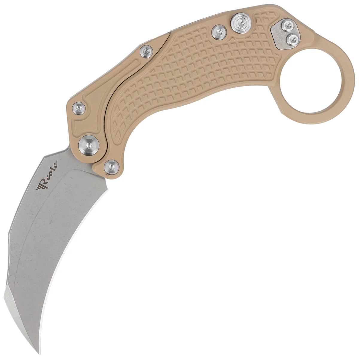 Noz-Reate-EXO-K-Gravity-Karambit-Tan-Aluminium-Stonewashed-N690