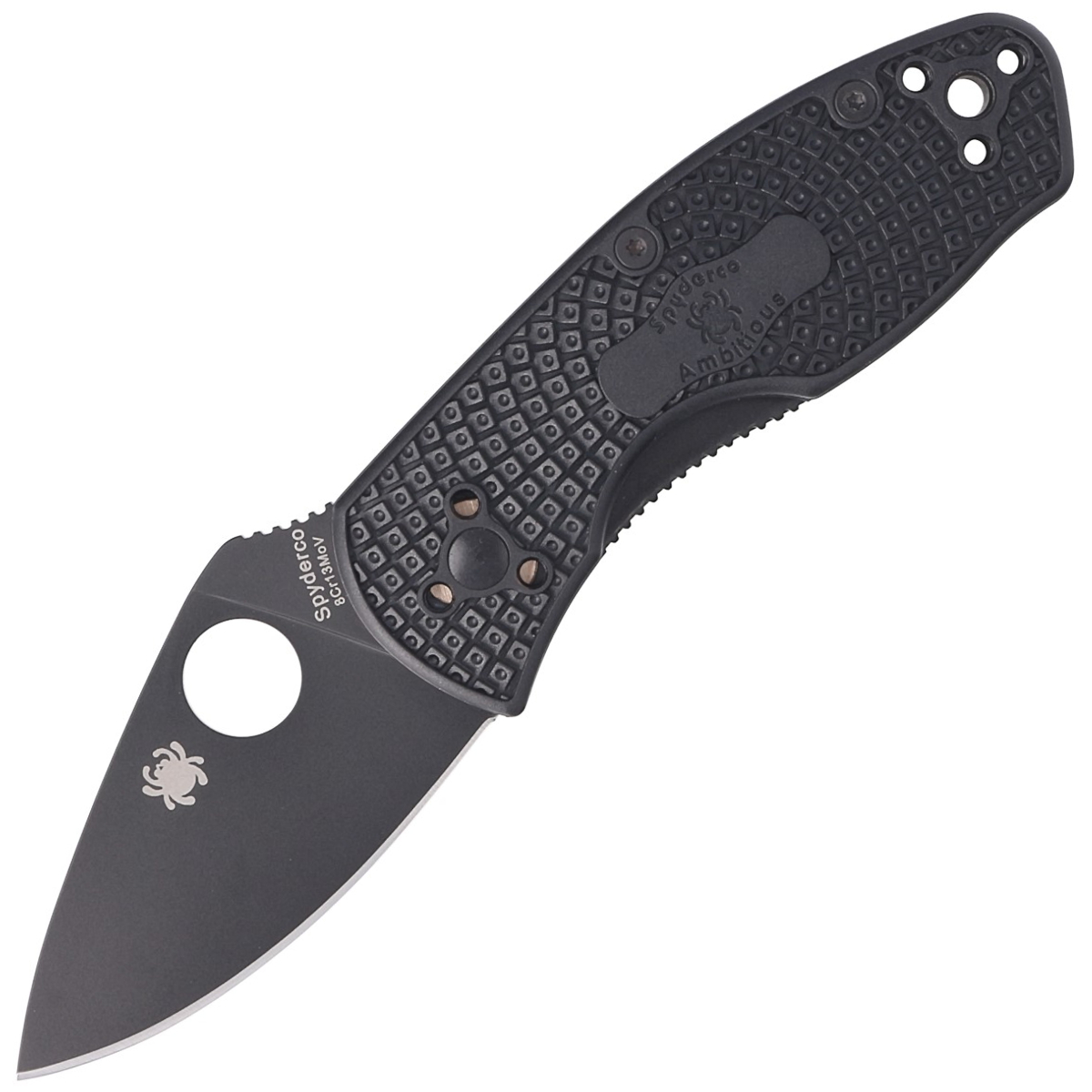 Noz-Spyderco-Ambitious-Black-FRN-Black-Blade-C148PBBK