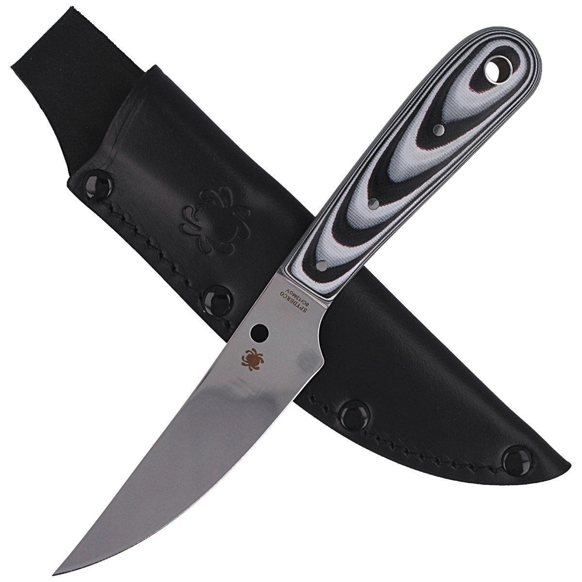 Noz-Spyderco-Bow-River-G-10-Black-Gray-Plain-FB46GP-115761