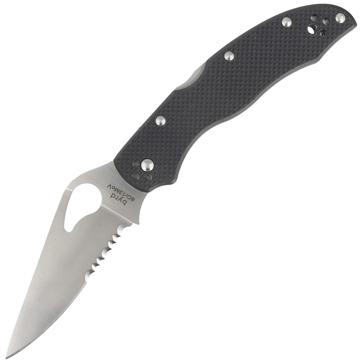 Noz-Spyderco-Byrd-Harrier-2-Black-G-10-Combo-Edge