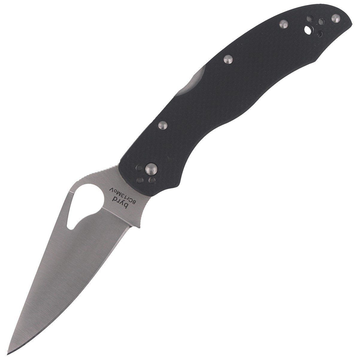 Noz-Spyderco-Byrd-Harrier-2-G-10-Black-Plain-BY01GP2-112280