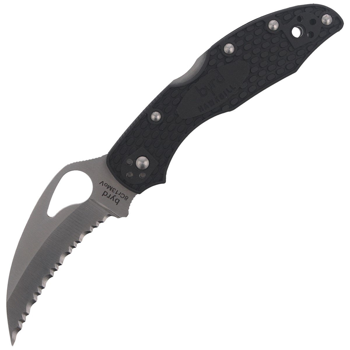 Noz-Spyderco-Byrd-Hawkbill-FRN-Black-Spyder-BY22SBK