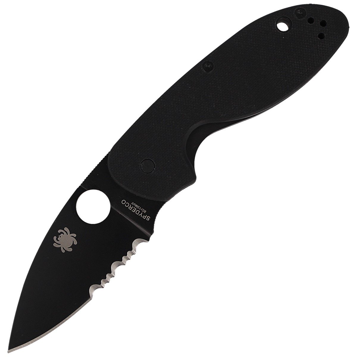 Noz-Spyderco-Efficient-G-10-Black-Black-Blade-Combination